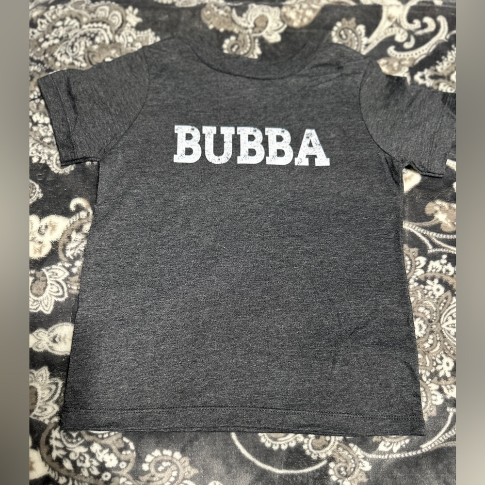 BUBBA shirt, size 4T, dark heather, never worn, NWOT, 100% cotton.